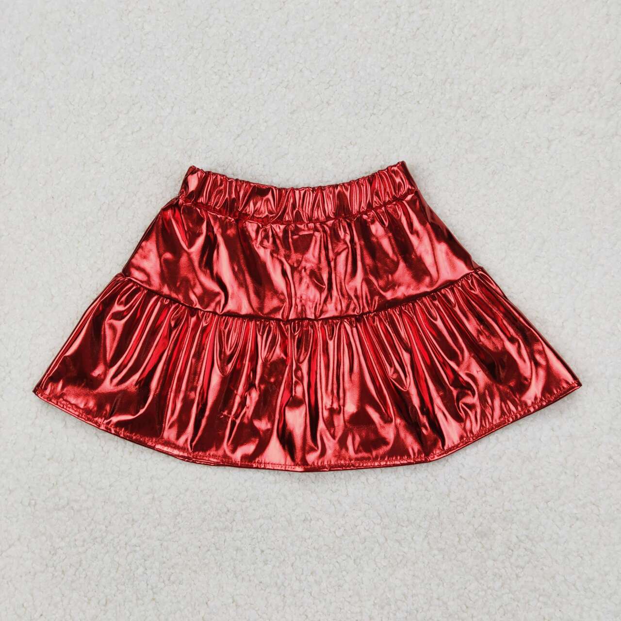 toddle girls red p-leather summer skirt