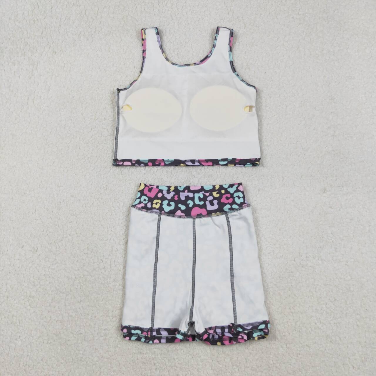 Baby girls cheetah active wear athletic summer yoga 2pcs outfit