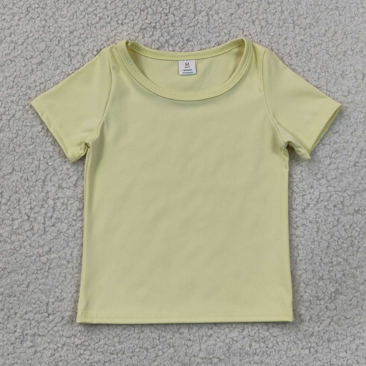 Yellow color girls yoga short sleeve top