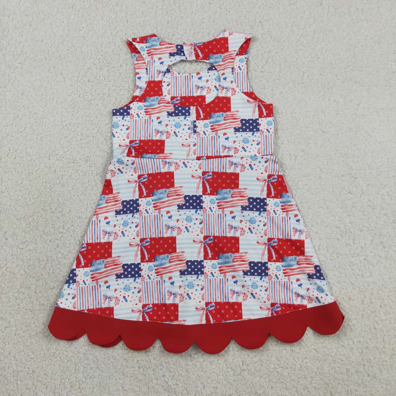 July 4th bow design girls summer yoga dress