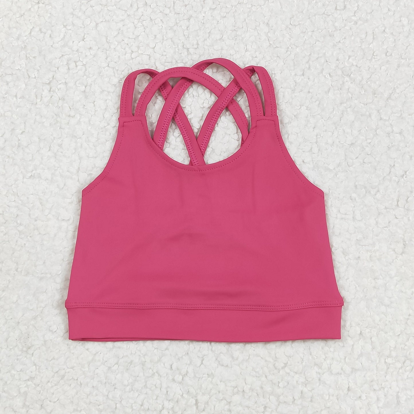 Baby Girls Hot Pink Active Wear Strappy Yoga Crop Top