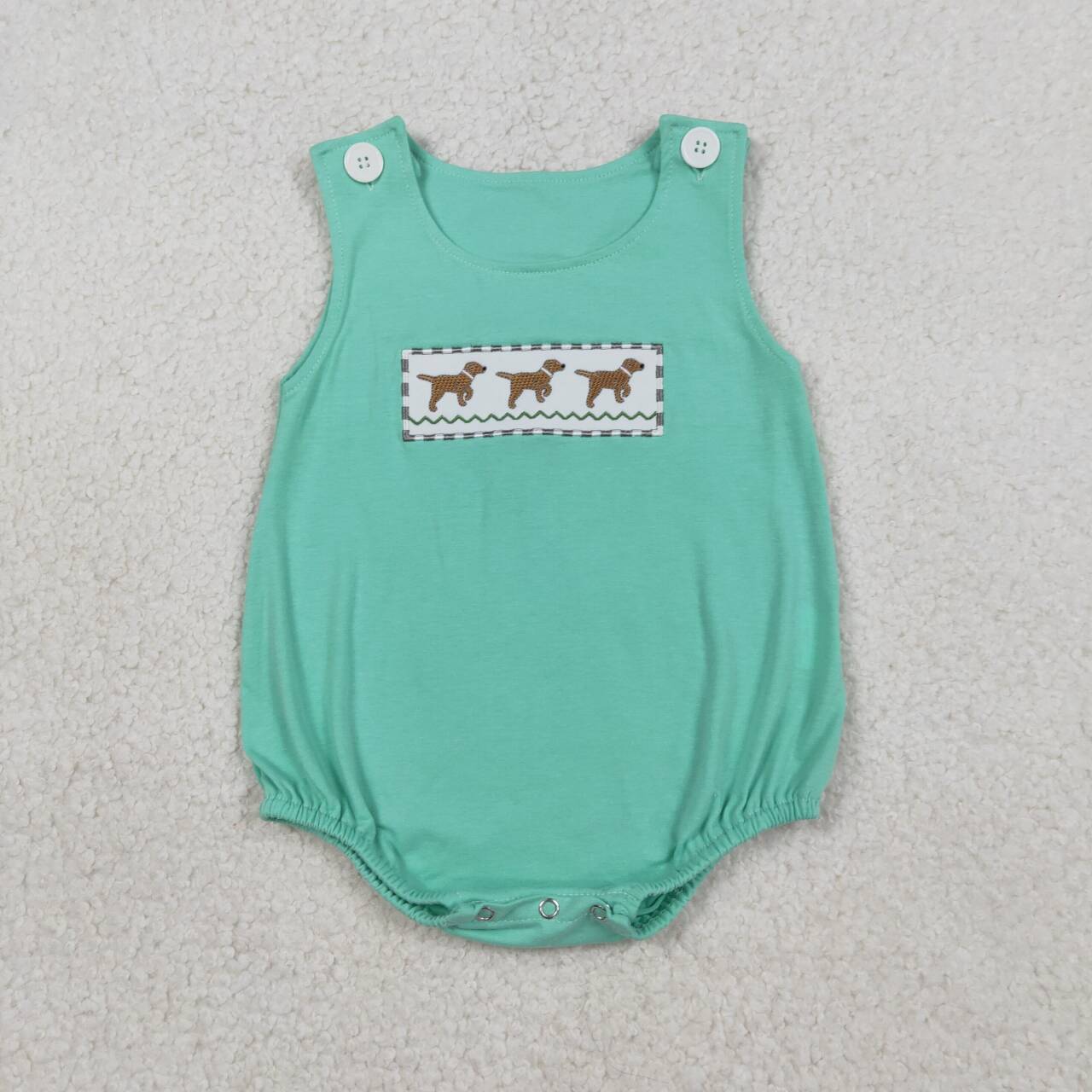 Embroidery Dog design toddle baby boy romper