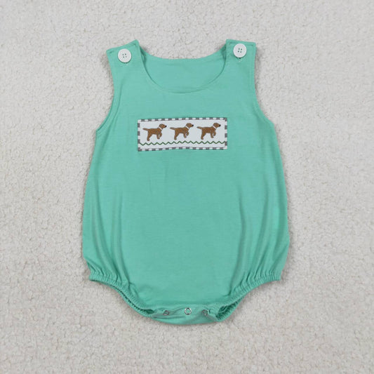 Embroidery Dog design toddle baby boy romper