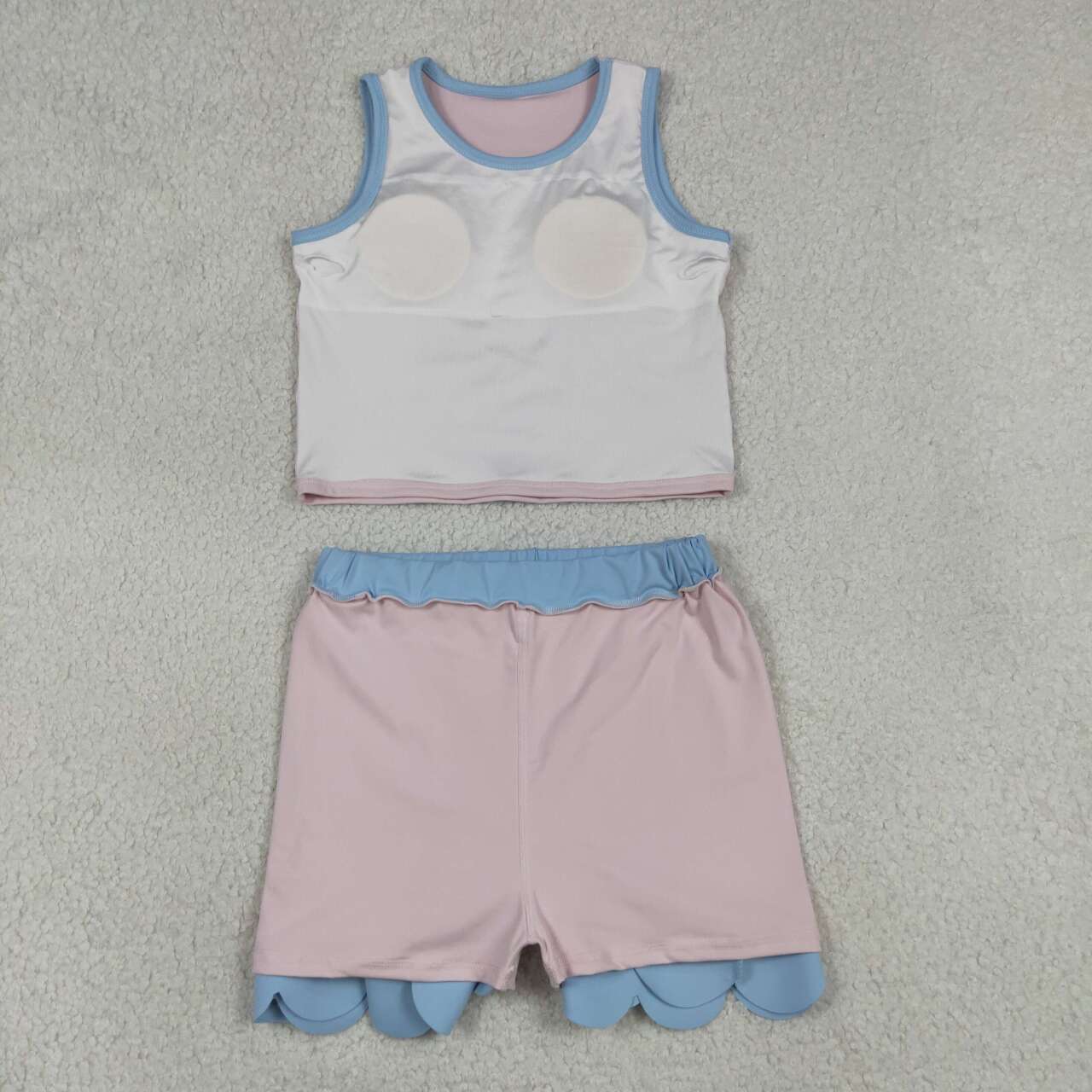 Pink yoga top matching skorts girls summer outfit