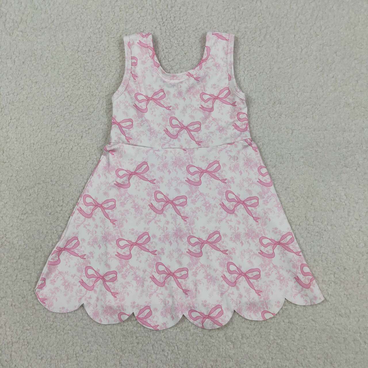Baby girls pink bow active wear athletic summer yoga skirt dress