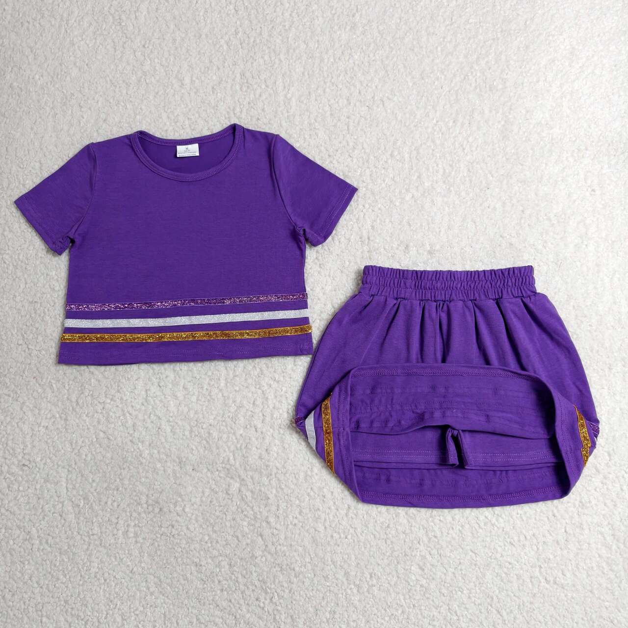 Lavender scallop top matching skorts girl summer outfit