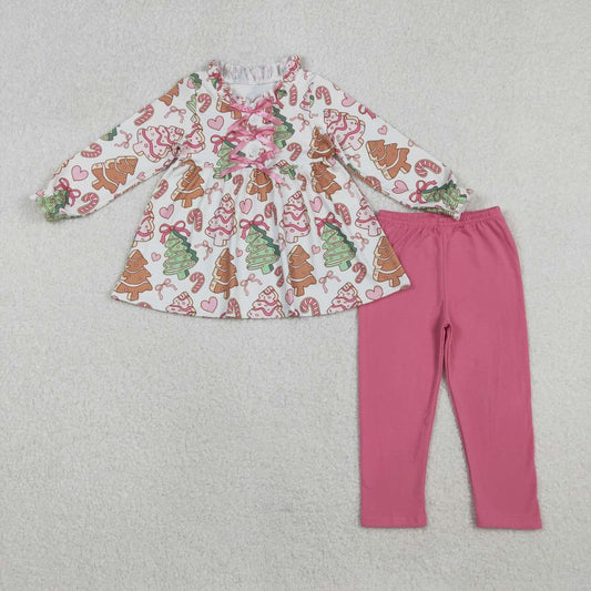 Christmas tree girls long sleeve matching outfit