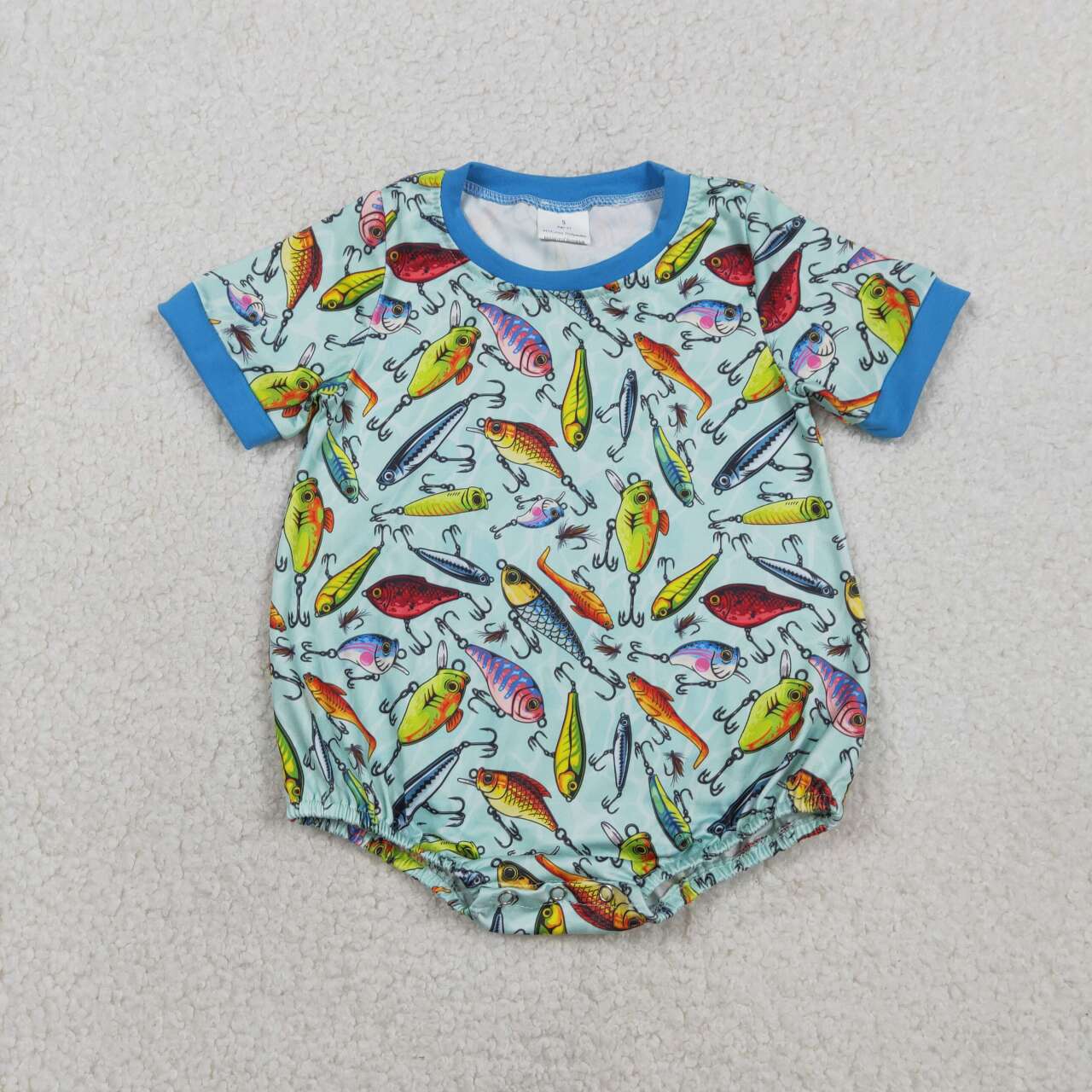 Boy fishing design romper
