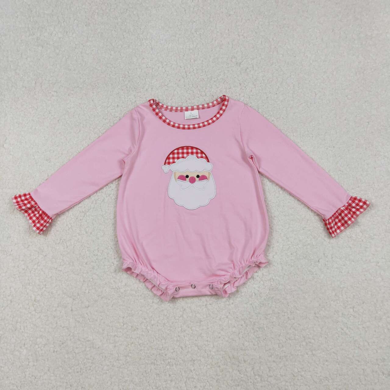 Embroidery Christmas Santa Claus baby girl long sleeve romper