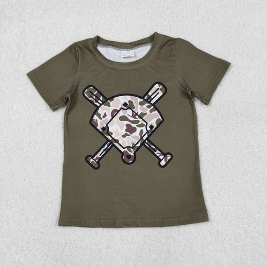Dark Green camo baby boy short sleeve shirts