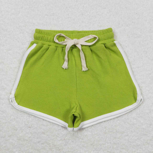 toddle girls bright green summer cotton shorts