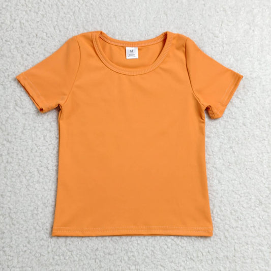 Orange color girls yoga short sleeve top