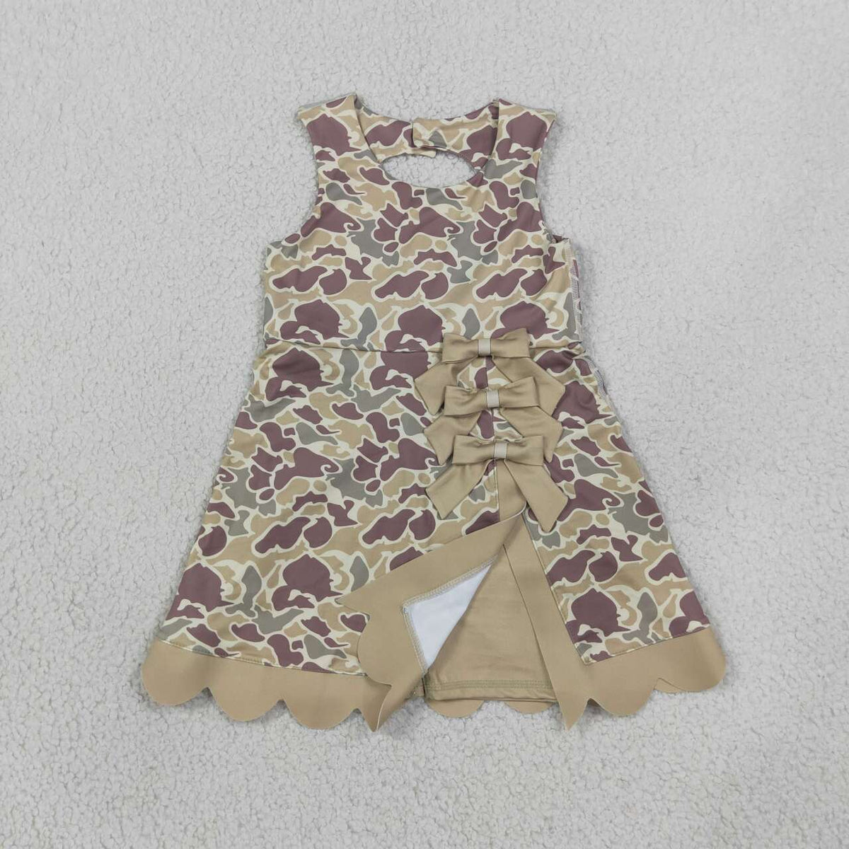 Khaki camo color girls summer yoga dress
