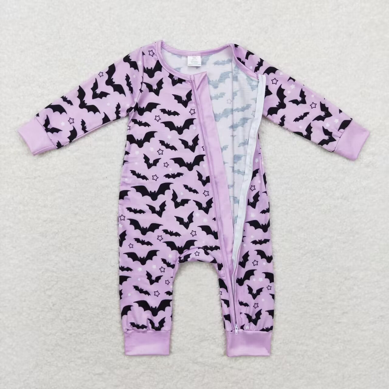 infant baby girls hallween bat bamboo romper