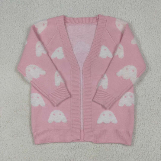 wholesale kids baby girls halloween ghost pink cardigan
