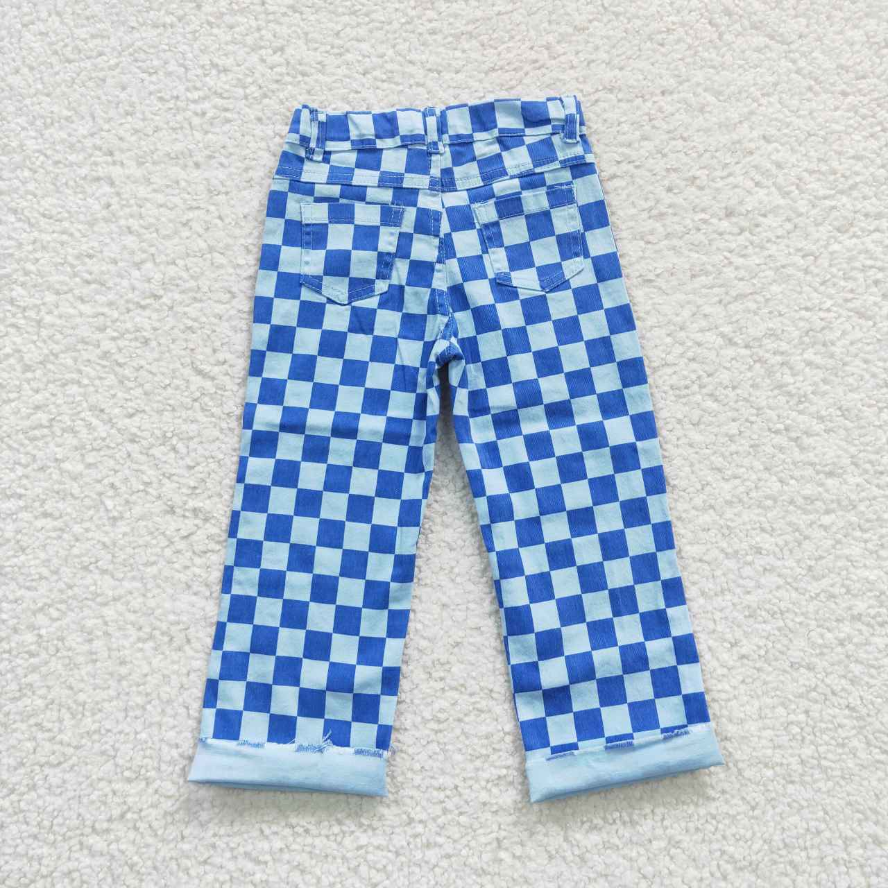 boys girls checkered denim matching bell bottoms