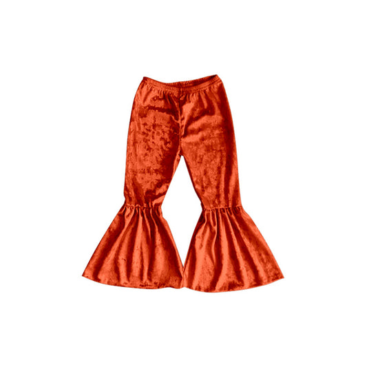 baby girls orange soft velvet bell bottoms preorder