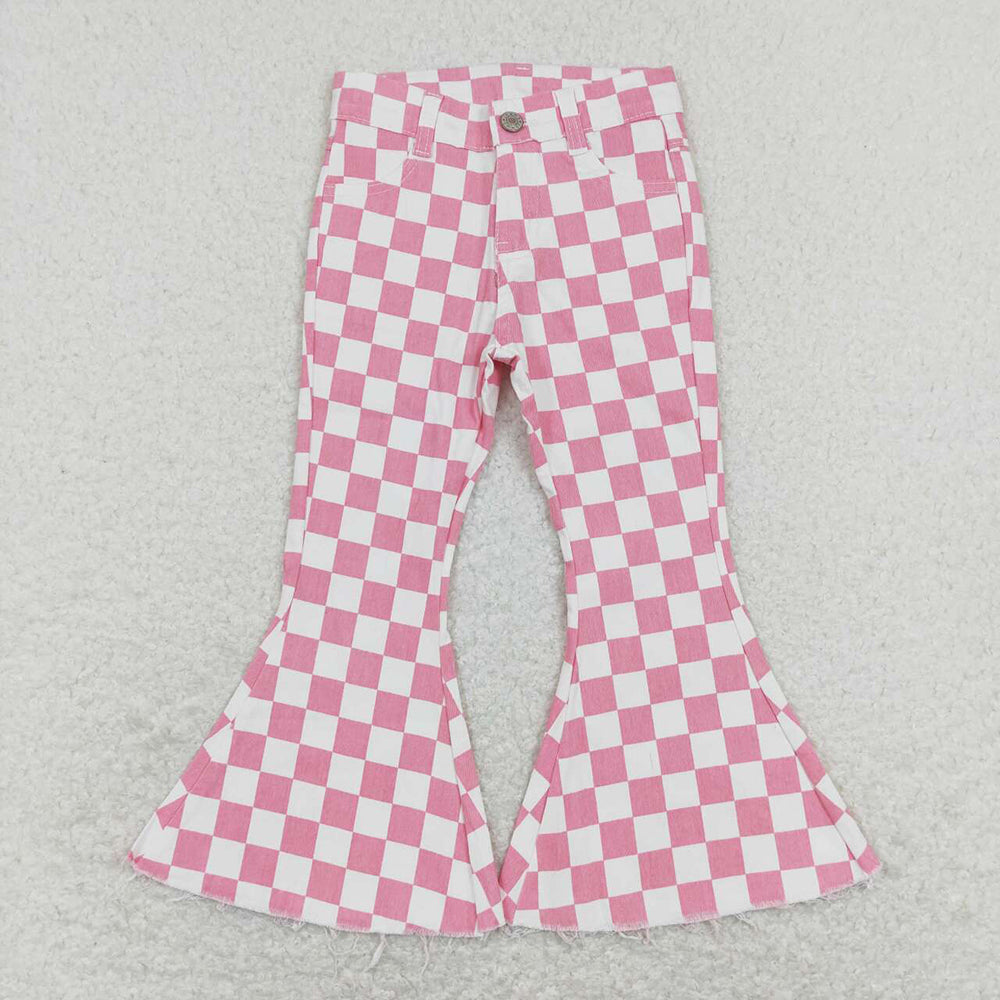 boys girls checkered denim matching bell bottoms