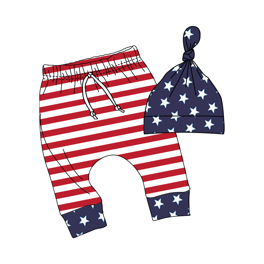 July 3th star print baby boy pants