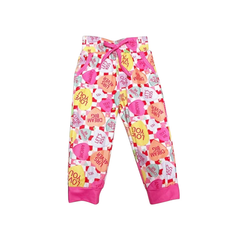 toddle baby girls love you heart print milk silk pants preorder