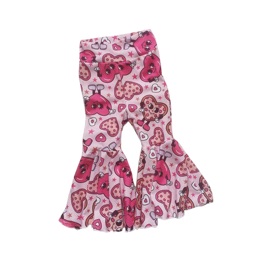 valentines heart print milk silk bell bottoms preorder