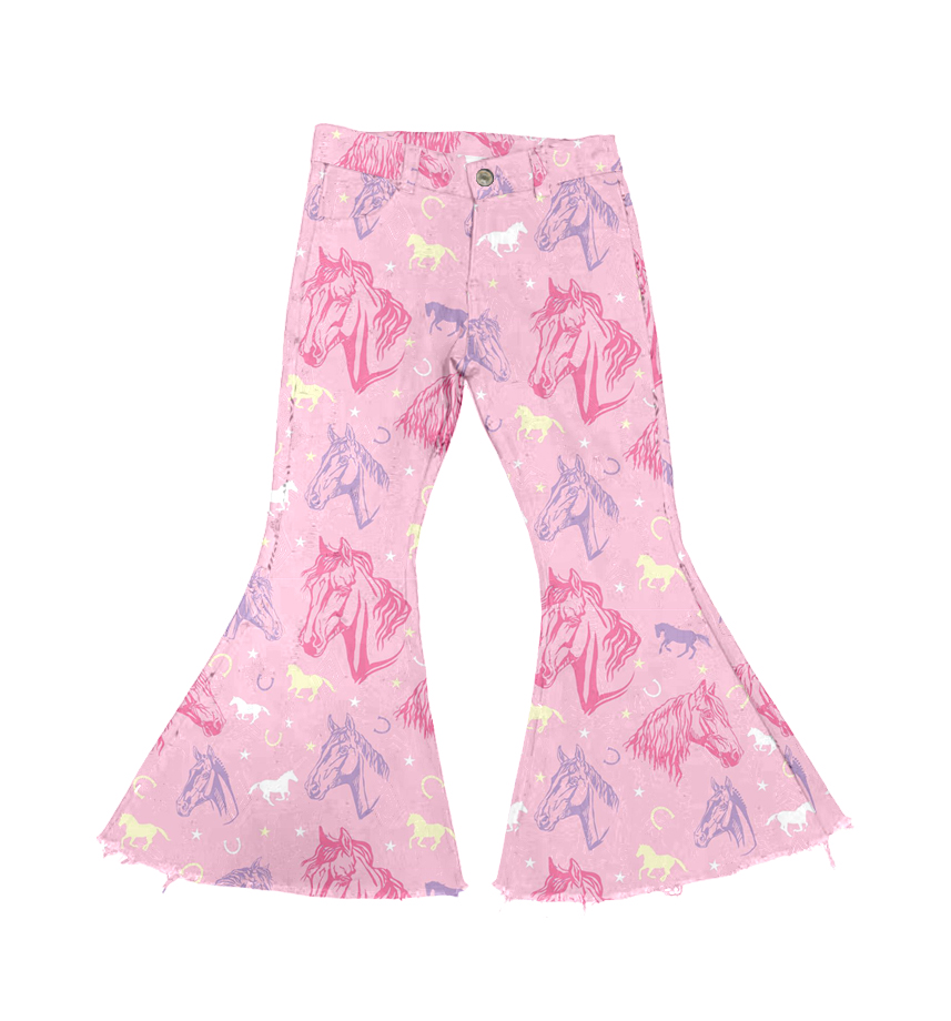 baby girls western horse jeans bell bottoms preorder