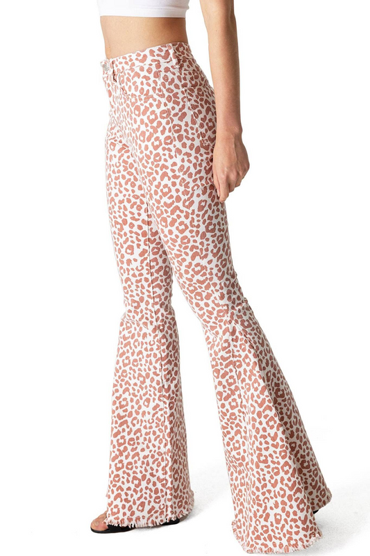 Adult women cheetah jeans bell bottoms preorder