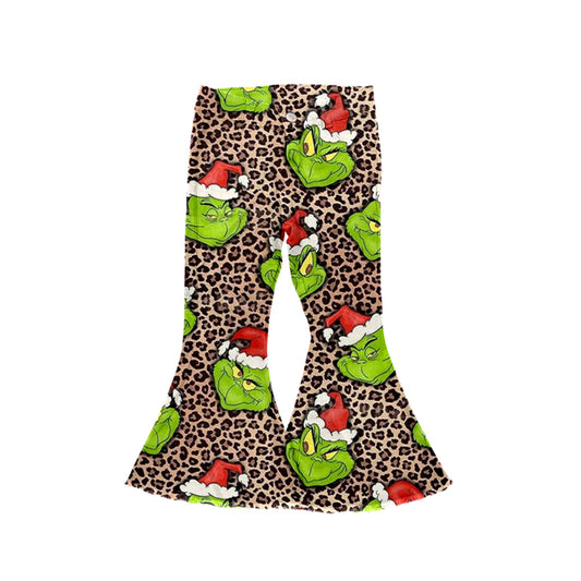 baby girls christmas green face cheetah jeans bell bottoms preorder
