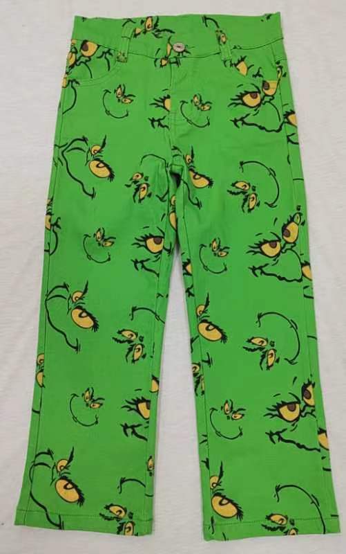 baby boy christmas green face jeans leggings pants preorder