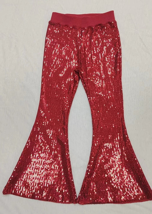 infant baby girls red sequins bell bottoms preorder