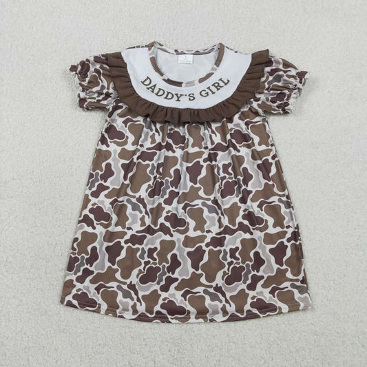 Daddys girl camo embroidery design toddle girls dress