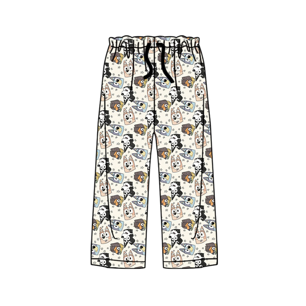 Adult women blue cartoon dog milk silk pants preorder