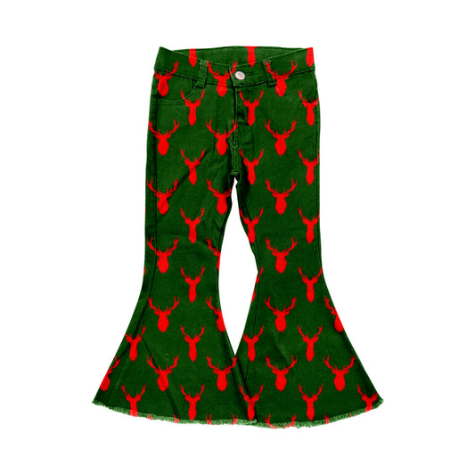 Christmas reindeer jeans bell bottoms preorder