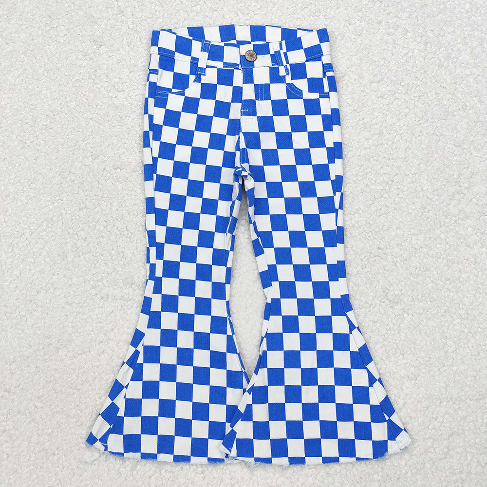 boys girls checkered denim matching bell bottoms