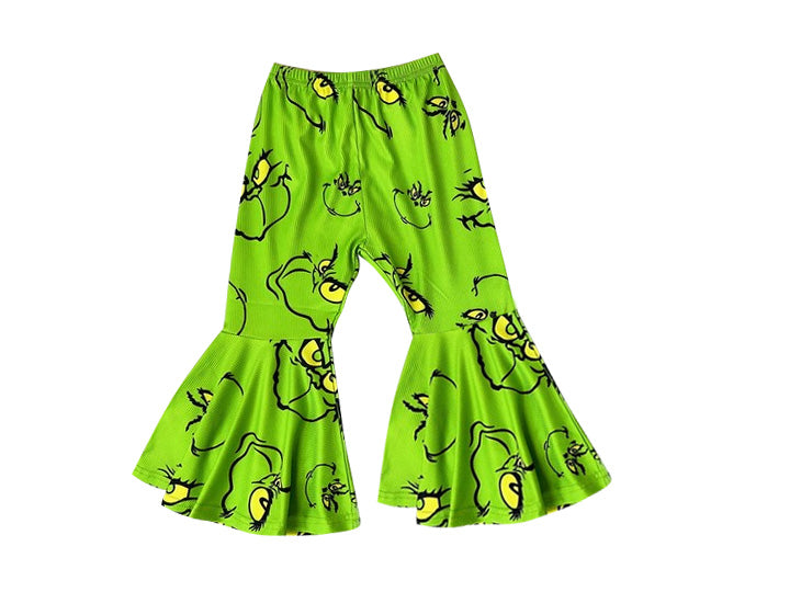 Toddle baby girls Christmas green face bell bottoms preorder