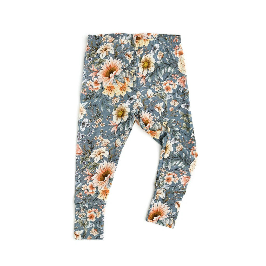 Blue flower print leggings pants preorder