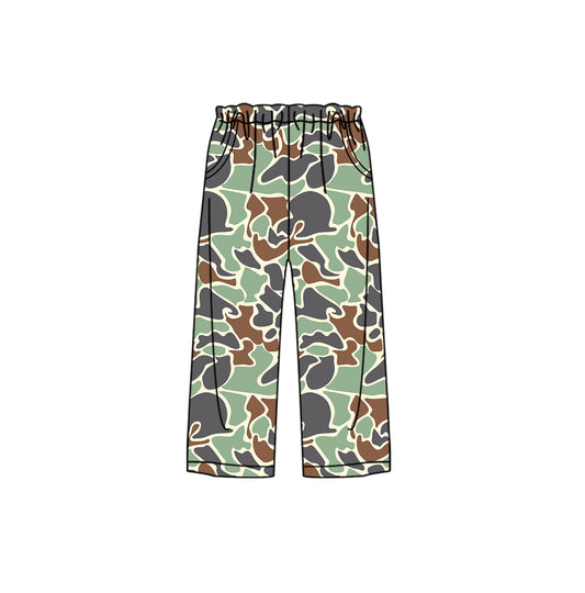 Adult women green camo print long pants preorder