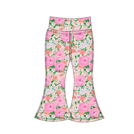 Baby Girls Pink Flower Yoga Pants Preorder