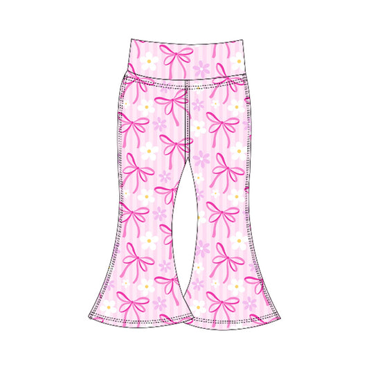 Baby Girls Pink Bow Flowers Yoga Pants Preorder