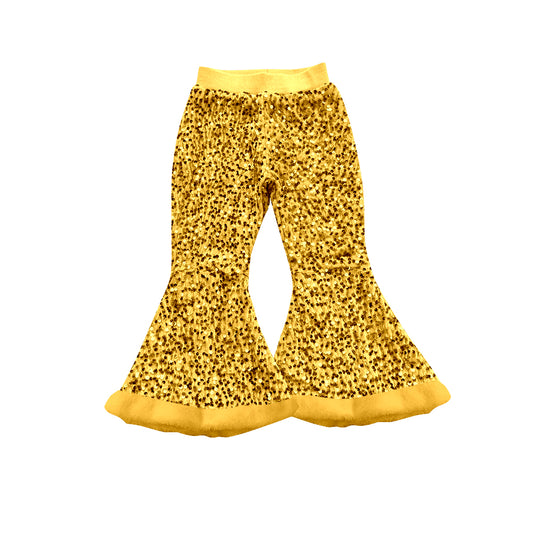 Baby girls gold sequins bell bottoms pants preorder