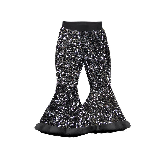 Baby girls black sequins bell bottoms pants preorder