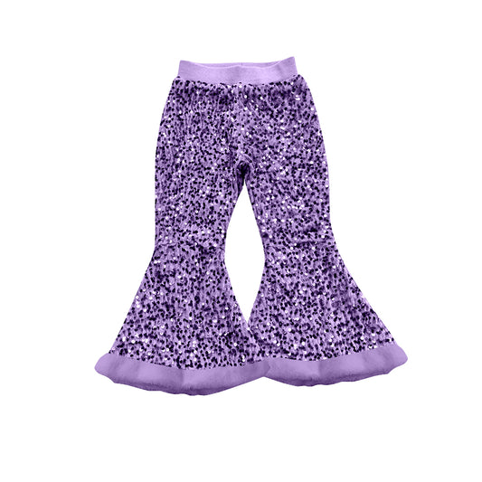 Baby girls lavender sequins bell bottoms pants preorder