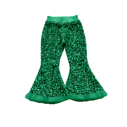 Baby girls green sequins bell bottoms pants preorder