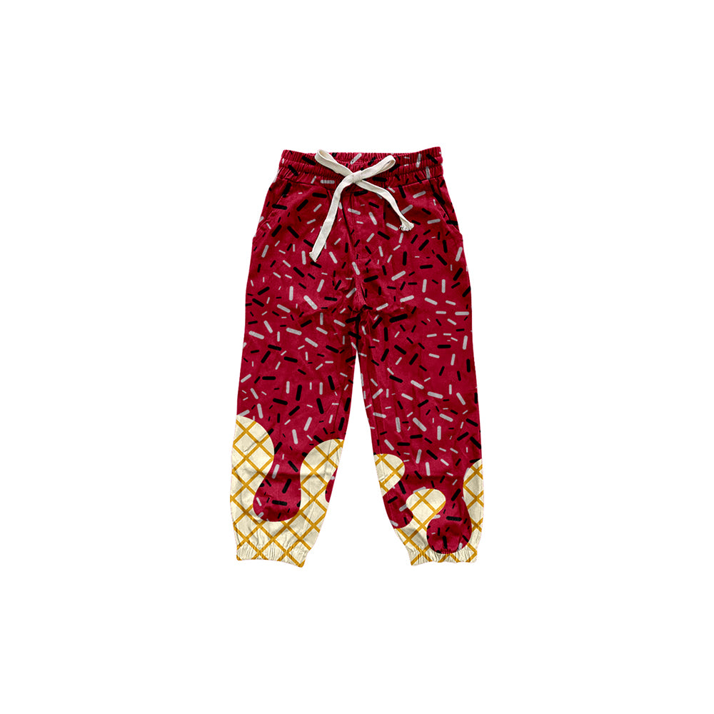 Kids baby wine red ice cream yoga leggings pants preorder