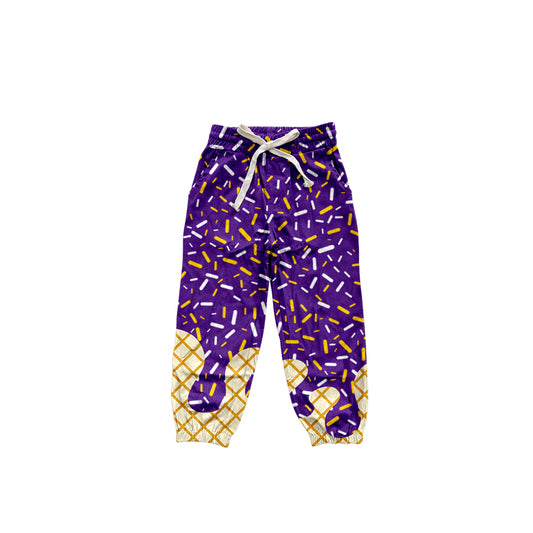 Kids baby purple ice cream yoga leggings pants preorder