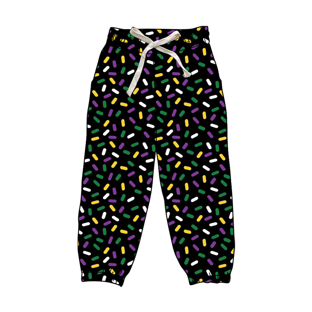 Adult women Mardi Gras sprinkle yoga legging pants preorder