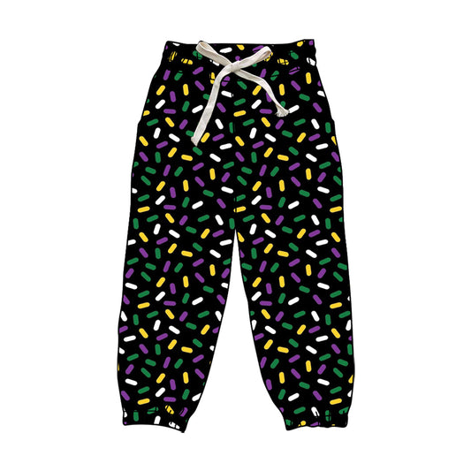 Adult women Mardi Gras sprinkle yoga legging pants preorder