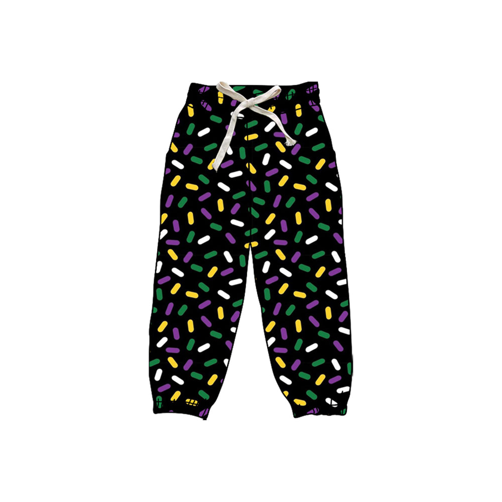 Kids Mardi Gras sprinkle yoga leggings pants preorder