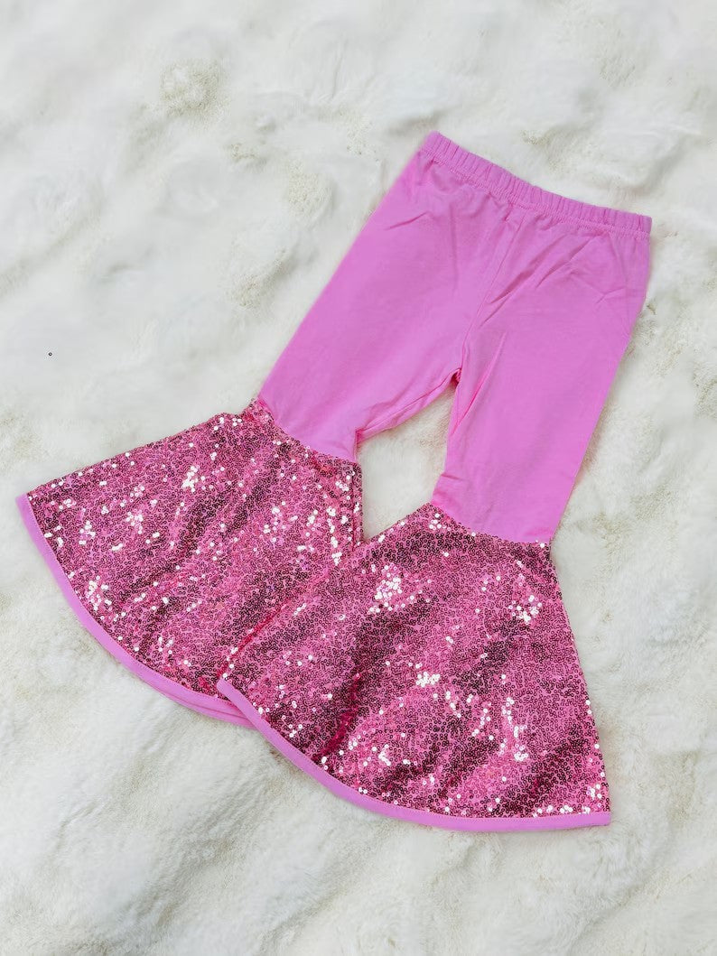 Kids sequins ruffle lavender leggings pants preorder