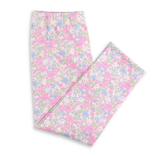 Baby girls light pink flowers leggings pants preorder